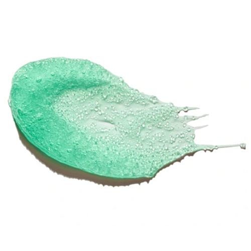 Sage & Green Apple Sea Salt Sugar & Coconut Oil Body Scrub blue-green textured gel with bubbles spread on white background