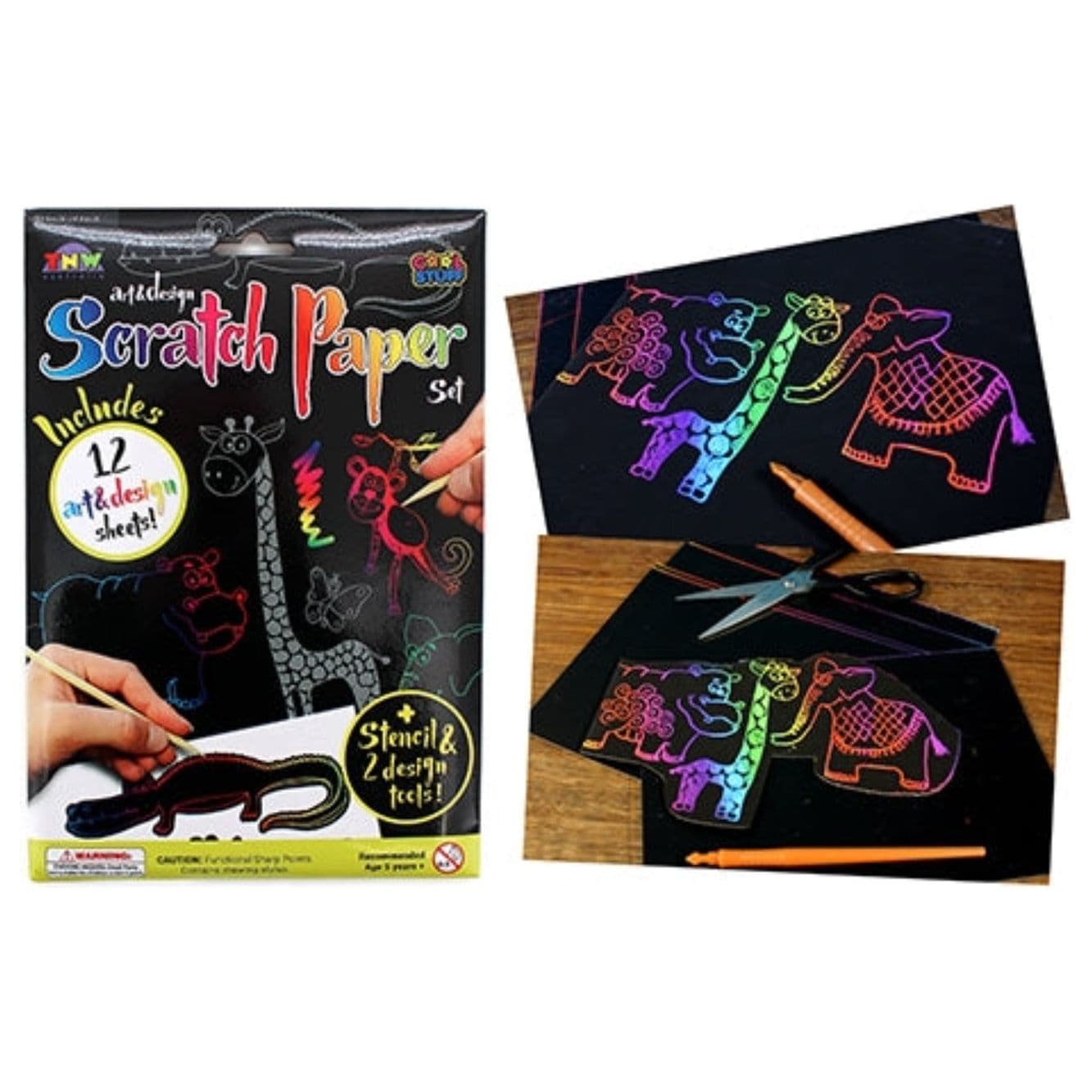 Scrach Paper Rool Scratch Paper Kit (12 A5 SHTS, 2 STKS, 1 STENCIL) | Sensory Circle
