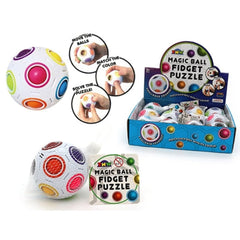 Magic Ball Fidget Puzzle - 6.5cm sensory toy with colorful balls to move, match colors, and solve the puzzle. Helping families thrive.