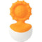 Dimpl Wobl orange tactile fidget with textured top and smooth white base, helping families thrive with tools to calm connect and support