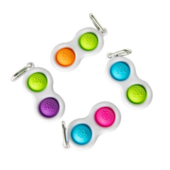 Simple Dimple Pop It Fidget Toy Keyring in vibrant colors, sensory fidget for calm and focus, helping families thrive.