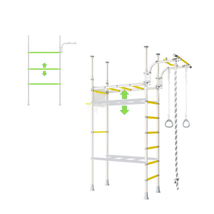 Swedish Home Play gym set - No Drill with adjustable height and climbing features to help families calm and connect