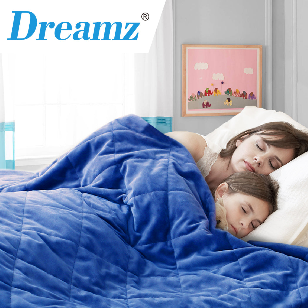 DreamZ 7KG Anti Anxiety Weighted Blanket Gravity Blankets Royal Blue Colour - Sensory Circle
