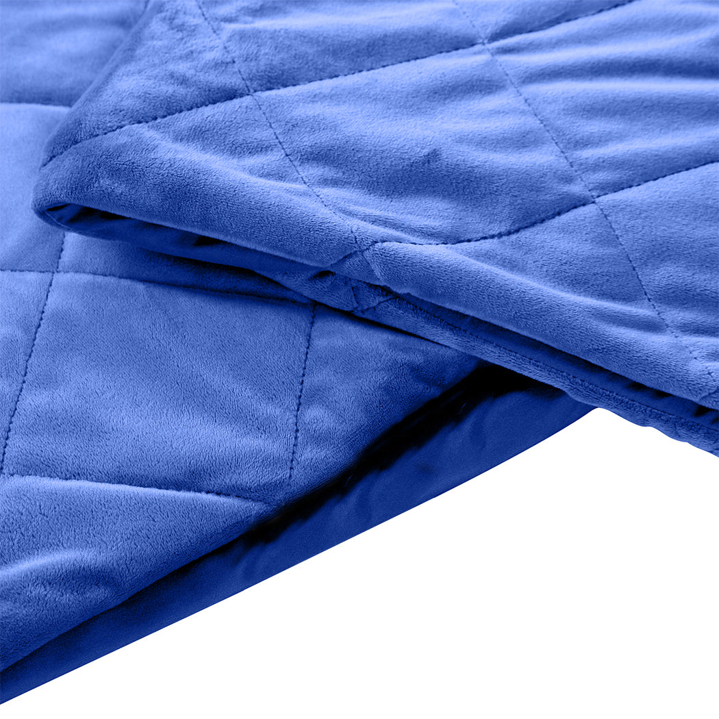 DreamZ 9KG Adults Size Anti Anxiety Weighted Blanket Gravity Blankets Royal Blue - Sensory Circle
