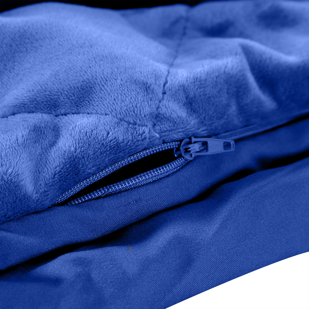 DreamZ 9KG Adults Size Anti Anxiety Weighted Blanket Gravity Blankets Royal Blue - Sensory Circle