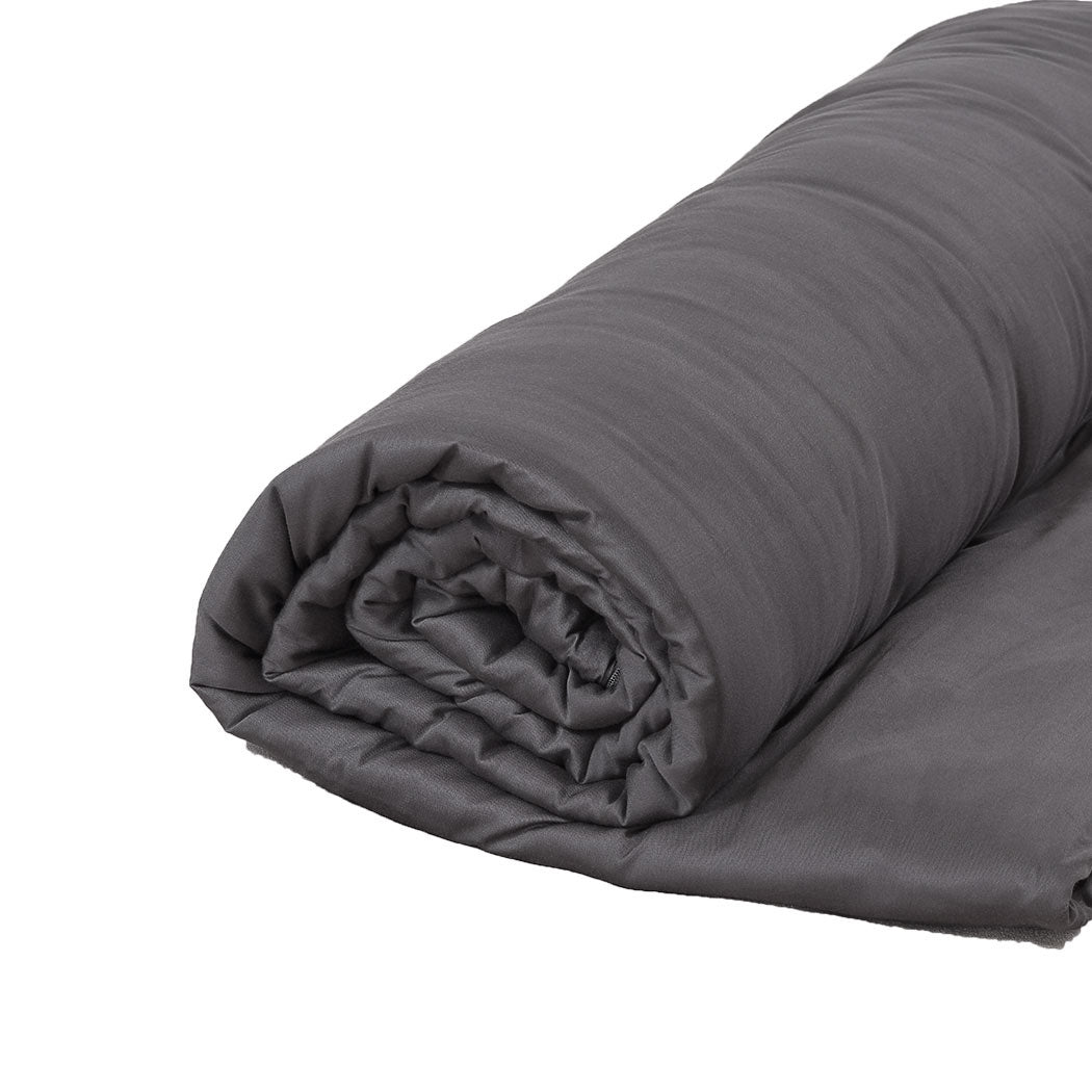 DreamZ 9KG Weighted Blanket Promote Deep Sleep Anti Anxiety Double Dark Grey - Sensory Circle