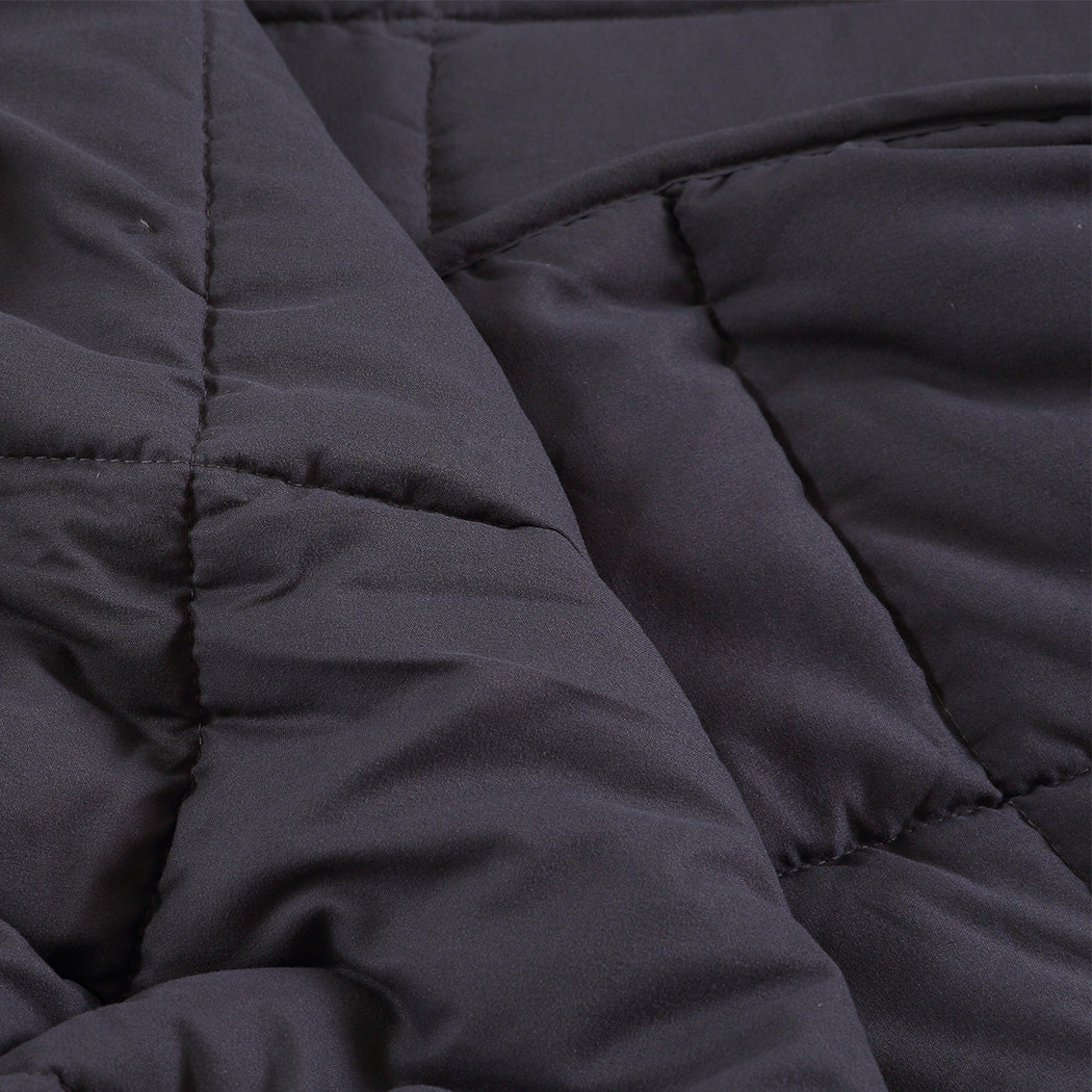 DreamZ 5KG Weighted Blanket Promote Deep Sleep Anti Anxiety Single Dark Grey - Sensory Circle