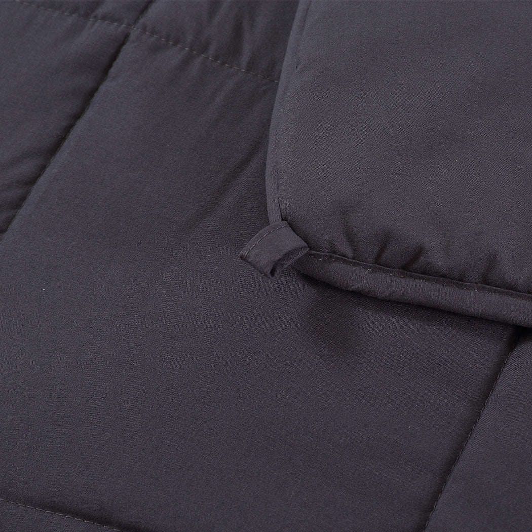 DreamZ 7KG Weighted Blanket Promote Deep Sleep Anti Anxiety Single Dark Grey - Sensory Circle