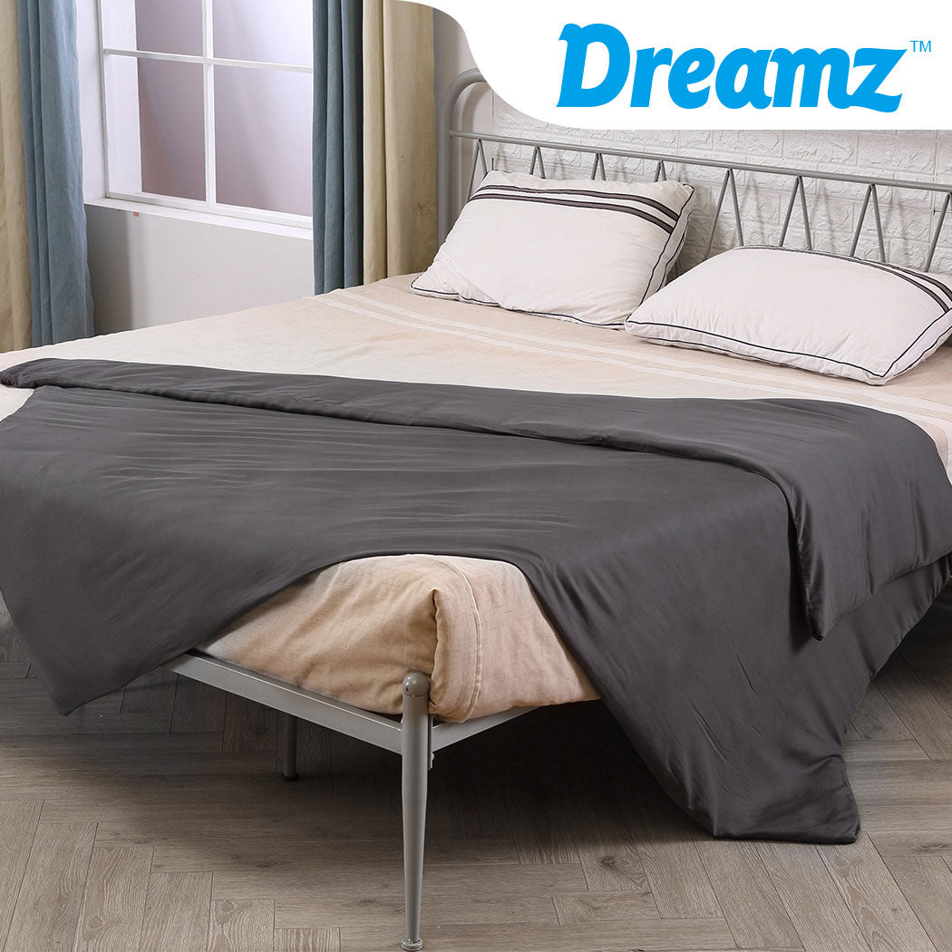 DreamZ 9KG Weighted Blanket Promote Deep Sleep Anti Anxiety Single Dark Grey - Sensory Circle