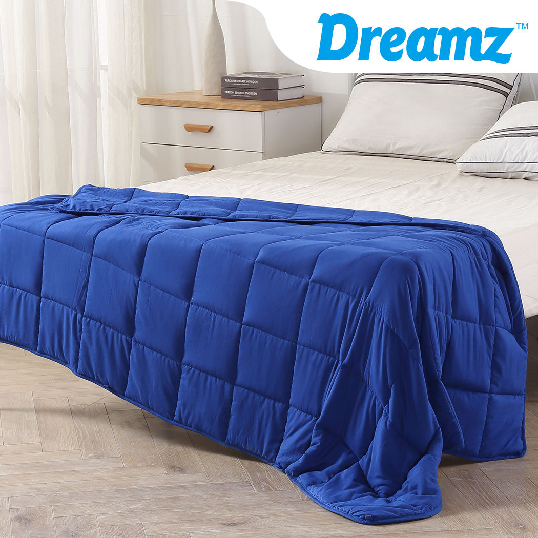 DreamZ Weighted Blanket Heavy Gravity Deep Relax 9KG Adult Double Navy - Sensory Circle