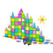 Keezi 60pcs Kids Magnetic Tiles Blocks Building Educational Toys Children Gift with colorful castle and sun design helping families thrive.