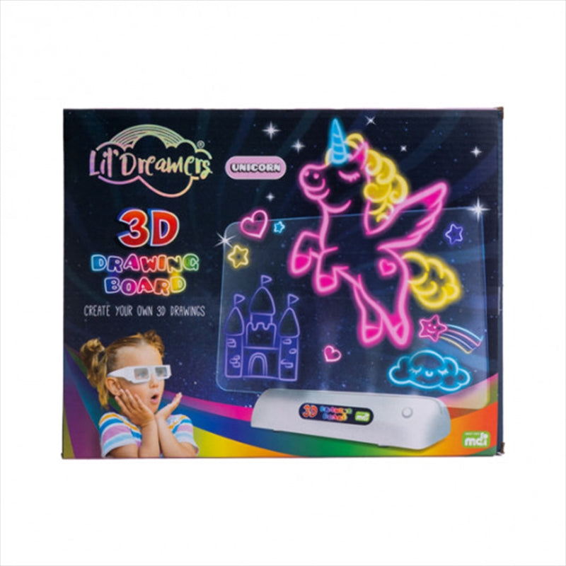 Lil Dreamers Unicorn Kingdom's 3D Illuminate Drawing Board - Sensory Circle