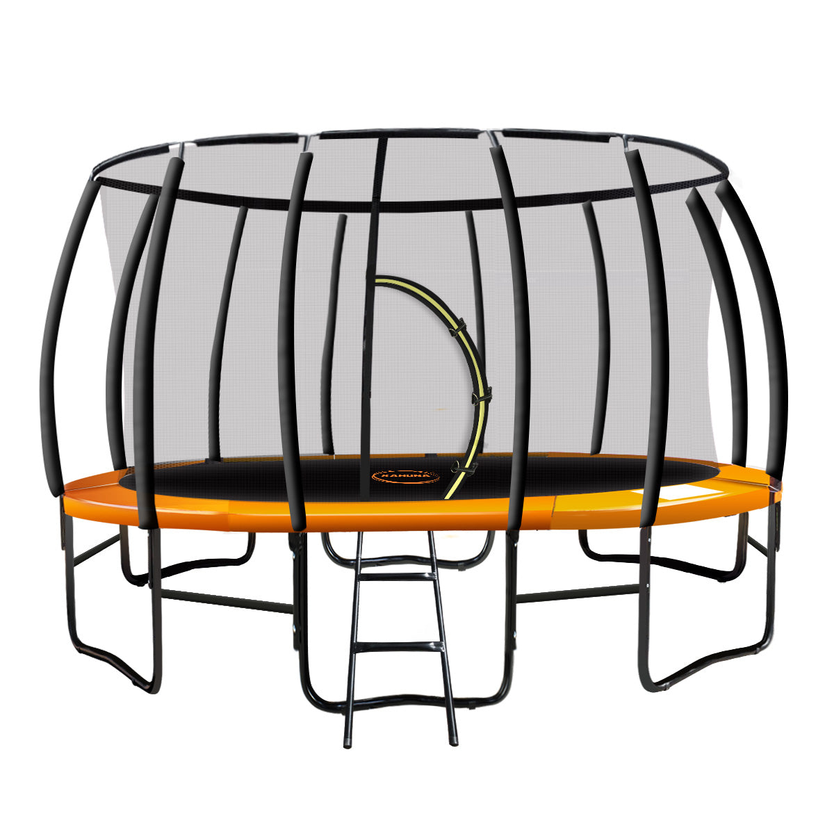 Kahuna 14ft Trampoline Free Ladder Spring Mat Net Safety Pad Cover Round Enclosure - Orange - Sensory Circle