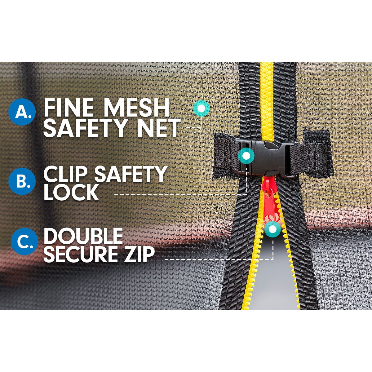 Kahuna 16ft Trampoline Free Ladder Spring Mat Net Safety Pad Cover Round Enclosure - Rainbow - Sensory Circle