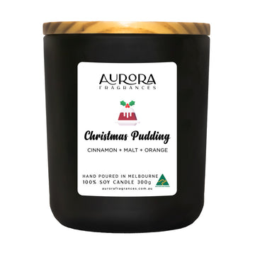 Aurora Christmas Pudding Triple Scented Soy Candle Australian Made 300g - Sensory Circle