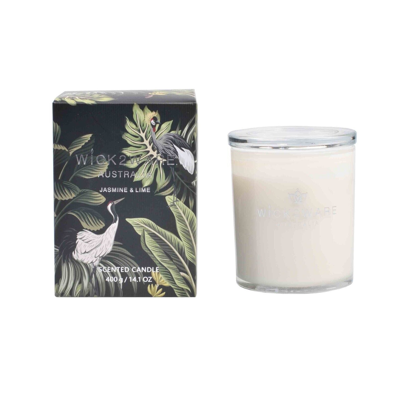 Wick2Ware Australia Scented Candle Jasmine and Lime 400g/14.1 OZ - Sensory Circle