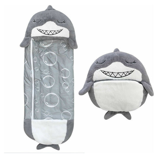 Kids Sleeping Bag Happy Children Toy Plush Grey Shark Large