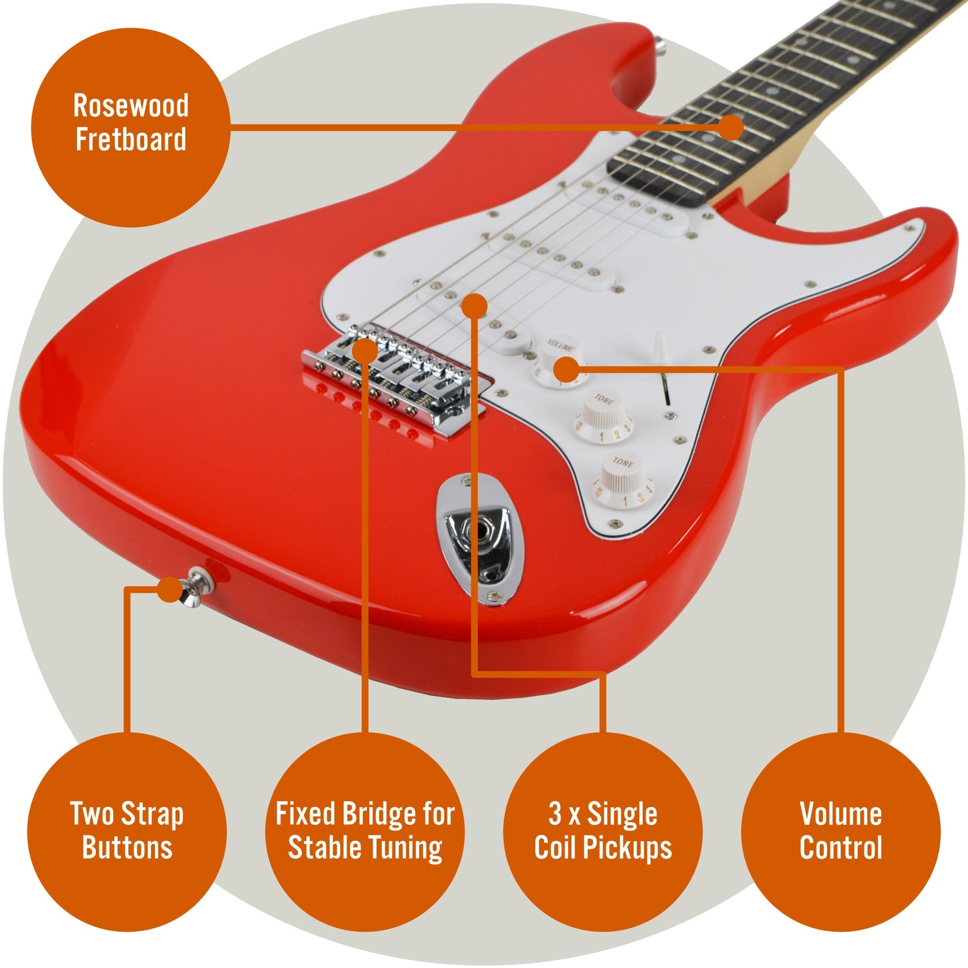 3rd Avenue Electric Guitar Pack - Red - Sensory Circle